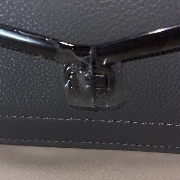 Botkier NY Valentina Charcoal Leather Wristlet Clutch with Silver Detail Botkier